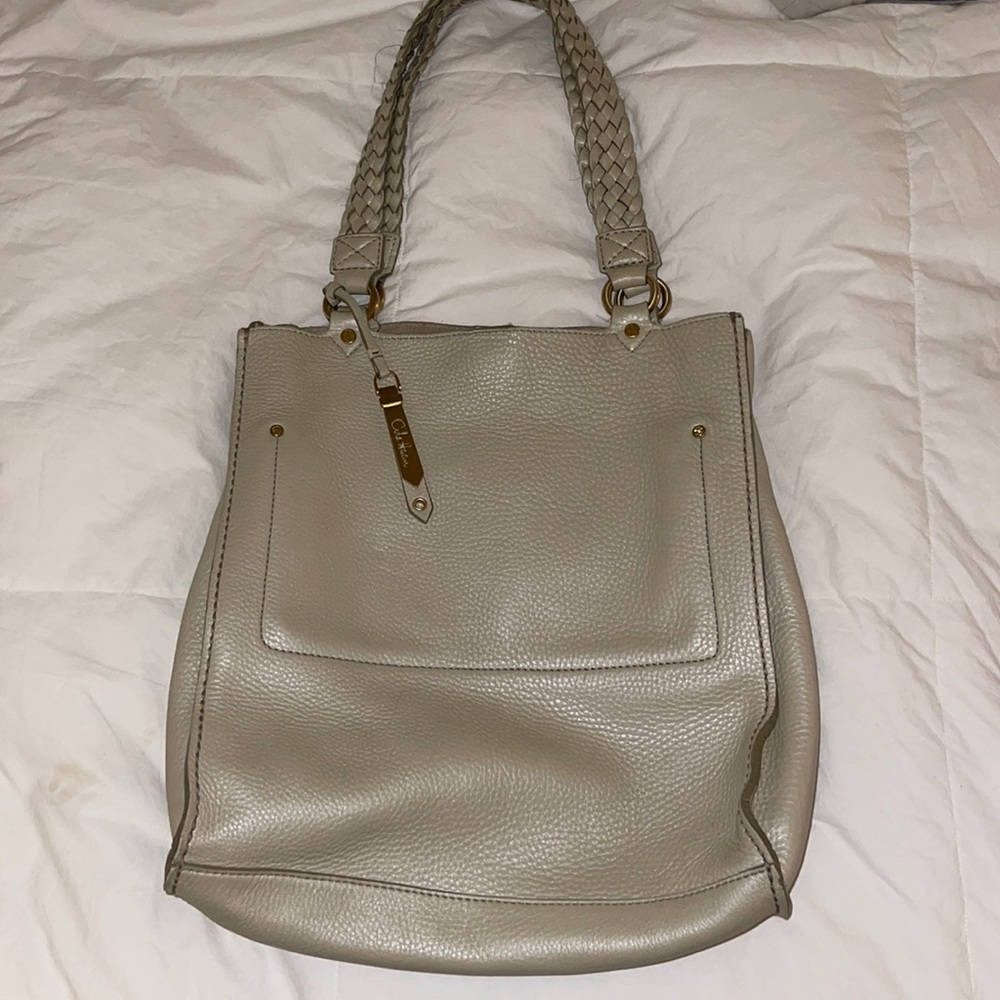 Cole Haan Pebbled Leather Tote Gray